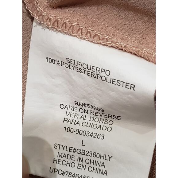 Gianni Bini Pink Sheer Cold Shoulder Embroidered Long Sleeve Blouse Dress Shirt - Picture 7 of 11